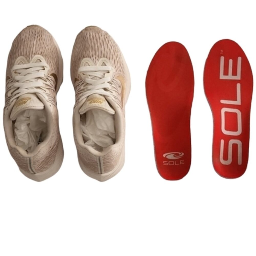 NIKE ZOOM WINFLOW 5 Beige Phantom Gold Sneakers Womens 8 SOLE Orthotics Insoles - Picture 6 of 16